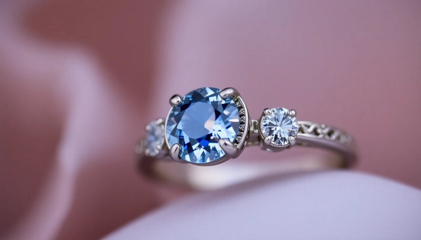 Elegant engagement ring with sapphire showcasing deep blue gemstone and fine craftsmanship for timeless appeal