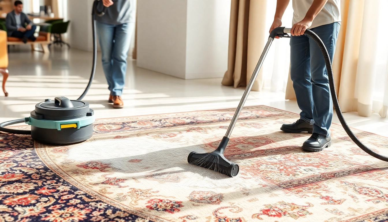 Expert Lavaggio Tappeto Milano cleaning a Persian rug with advanced equipment, highlighting