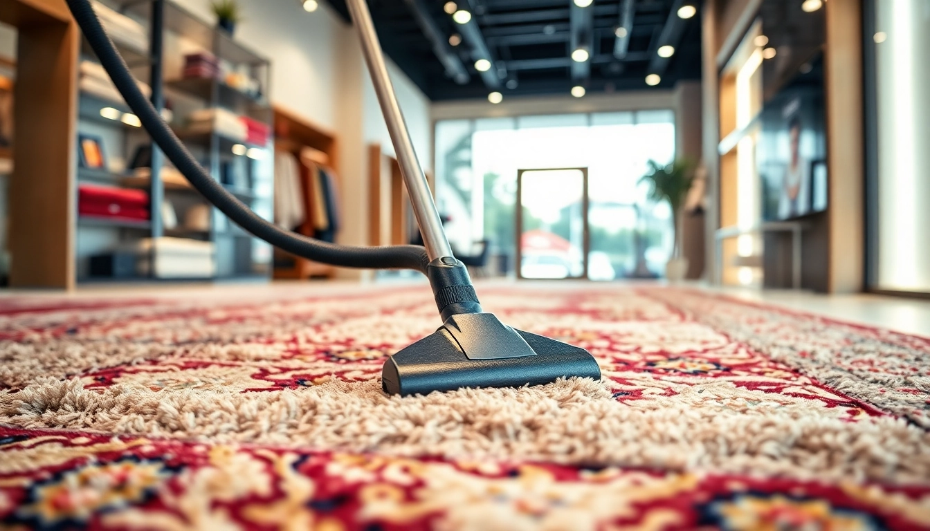 Professional team performing Lavaggio tappeto Milano in a modern cleaning facility,