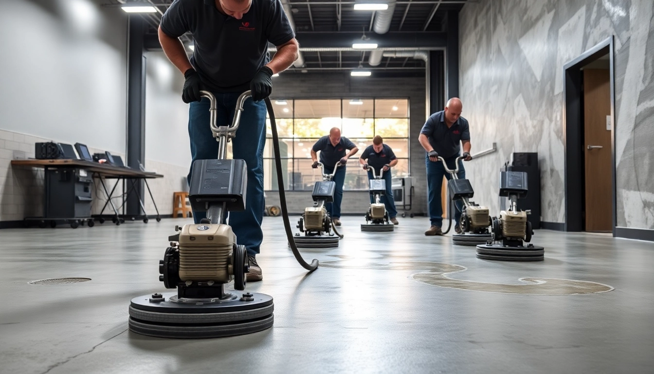 Experienced floor preparation Birmingham specialists leveling concrete surfaces for durable
