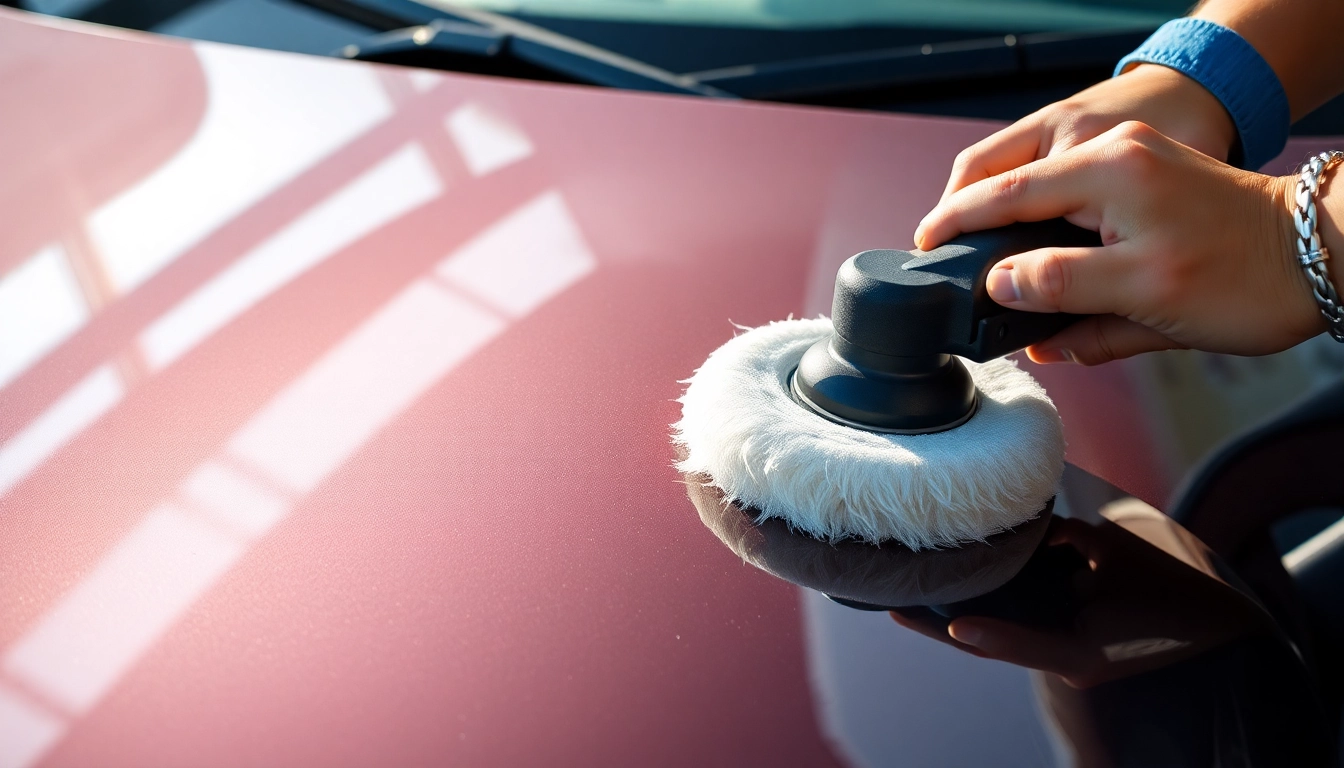 Professional applying Wohnmobil Politursiegelung to achieve a glossy, protected surface on a